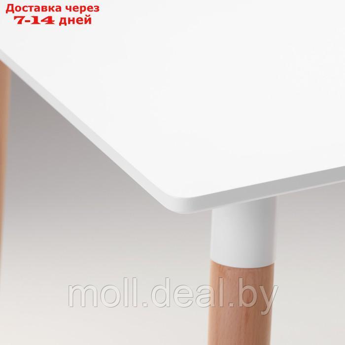 Стол на деревянных ножках HY-T03, белый, размер 80х80х74 см - фото 3 - id-p220928941