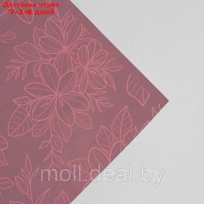 Плёнка глянцевая прозрачная "Цветы", розовая, 0.6 x 10 м - фото 3 - id-p220927977