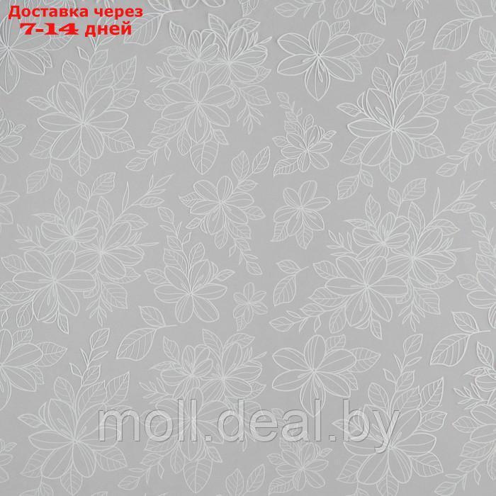 Плёнка глянцевая прозрачная "Цветы", белая, 0.6 x 10 м - фото 2 - id-p220927979