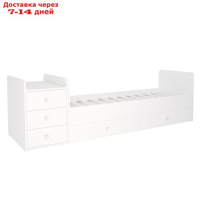 Кроватка-трансформер Polini kids Simple 1100 с комодом пеленальным, цвет белый - фото 2 - id-p220932995