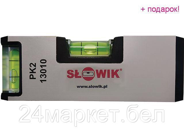 SLOWIK Польша Уровень 100 мм 2 глаз. карманный, серебро PK2 SLOWIK (быт.) (580 гр/м 1.00 мм/м) - фото 1 - id-p219783250
