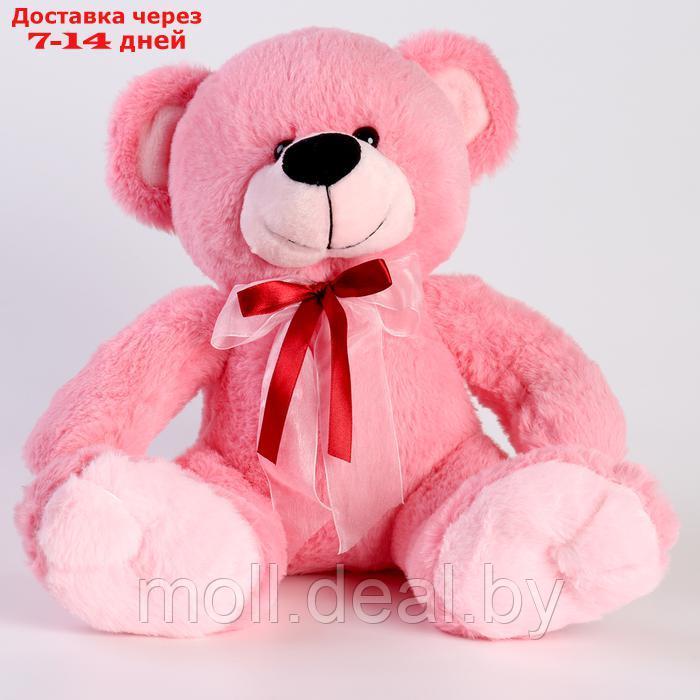 Мягкая игрушка "Медведь" с бантом, 40 см, цвет розовый - фото 1 - id-p220928514
