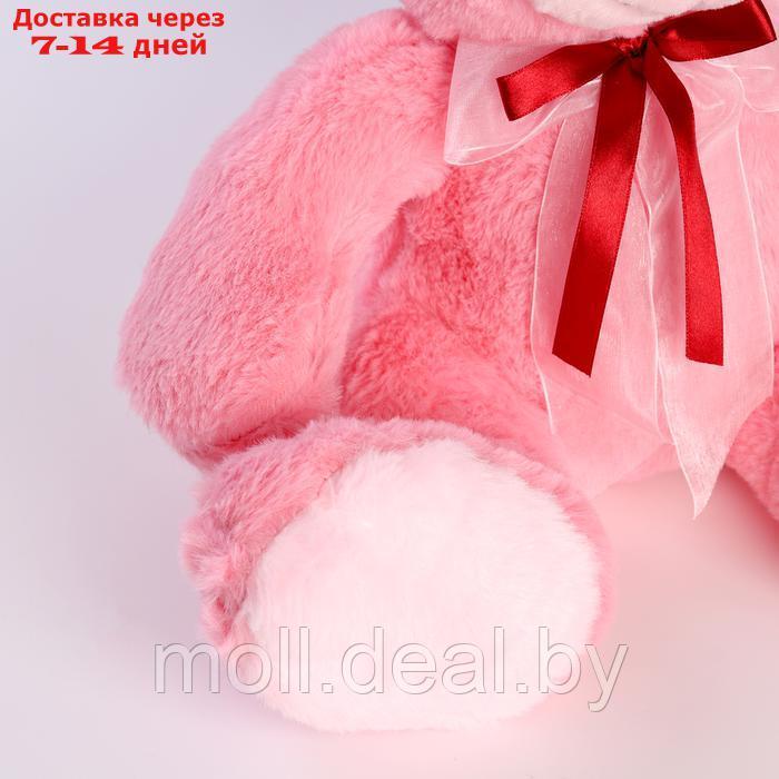 Мягкая игрушка "Медведь" с бантом, 40 см, цвет розовый - фото 3 - id-p220928514