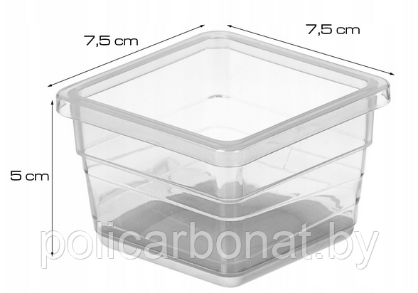 Контейнер для хранения Sistemo-1, прозрачный 7,5x7,5x5 см