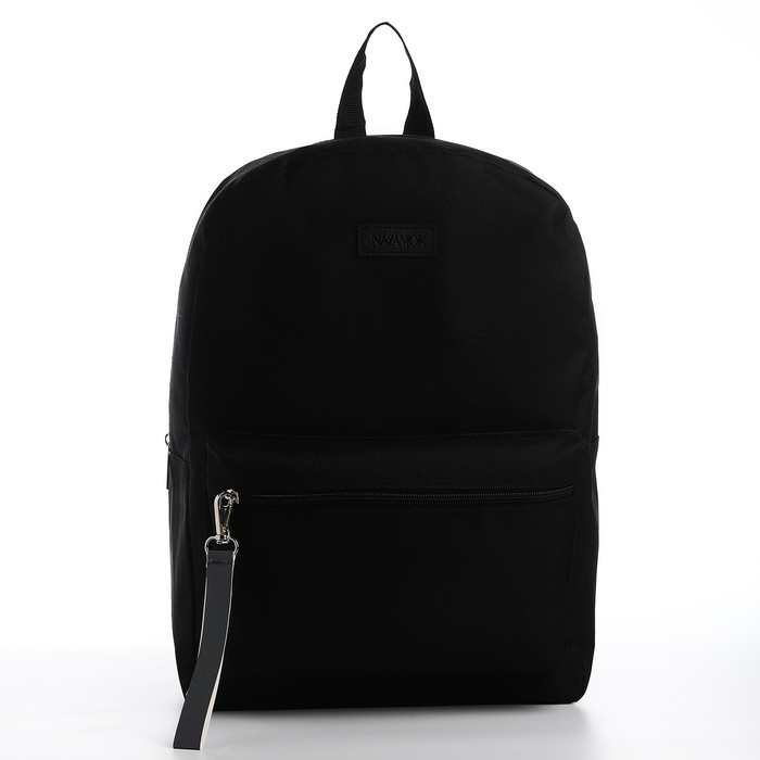 Рюкзак текстильный со светоттражающей стропой, 38х29х11 см, черный - фото 2 - id-p220963253