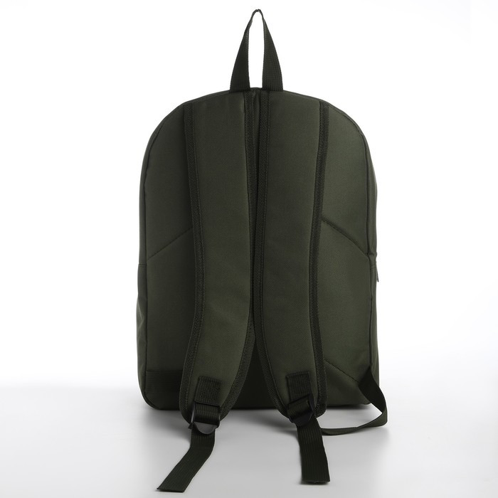 Рюкзак текстильный со брелком стропой, 38х29х11 см, хаки - фото 4 - id-p220963254