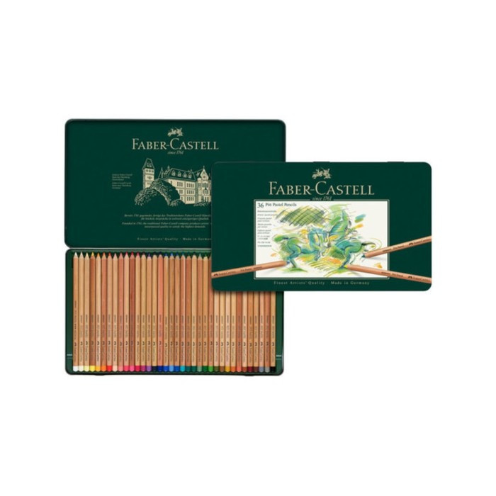 Пастель сухая художественная в карандаше набор Faber-Castell PITT® 36 цветов, в металлической коробке - фото 1 - id-p220963429