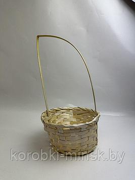 Корзина плетеная (бамбук) D19*Н9/32см Желтый. Брак