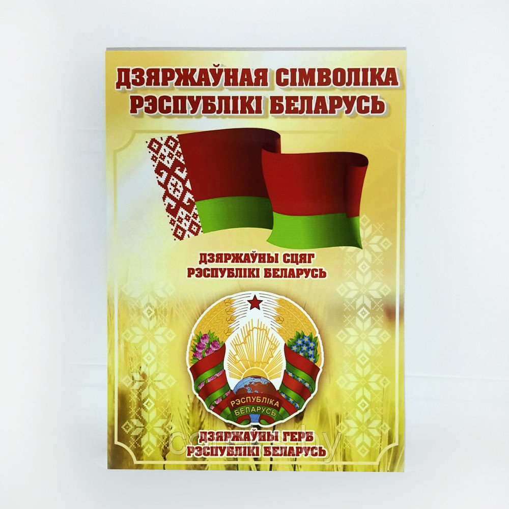 Государственная символика Республики Беларусь на ПВХ плоская (размер 15*36 см)