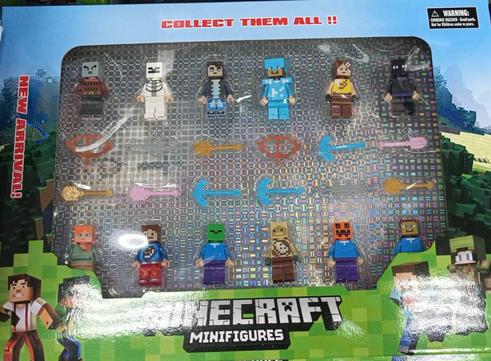 Конструктор Минифигурки лего(lego) Майнкрафт MINECRAFT 12 в 1 с оружием