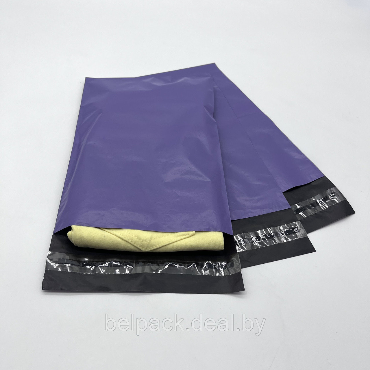 Пакеты почтовые фиолетовые 500 * 650 + 40мм(клапан клейкий), 100 шт/уп. - фото 1 - id-p220967364