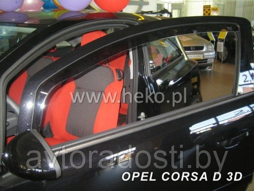Ветровики вставные для Opel Corsa D / E (2006-2014 / 2014-2019) 3 двери / Корса [25364] (HEKO)