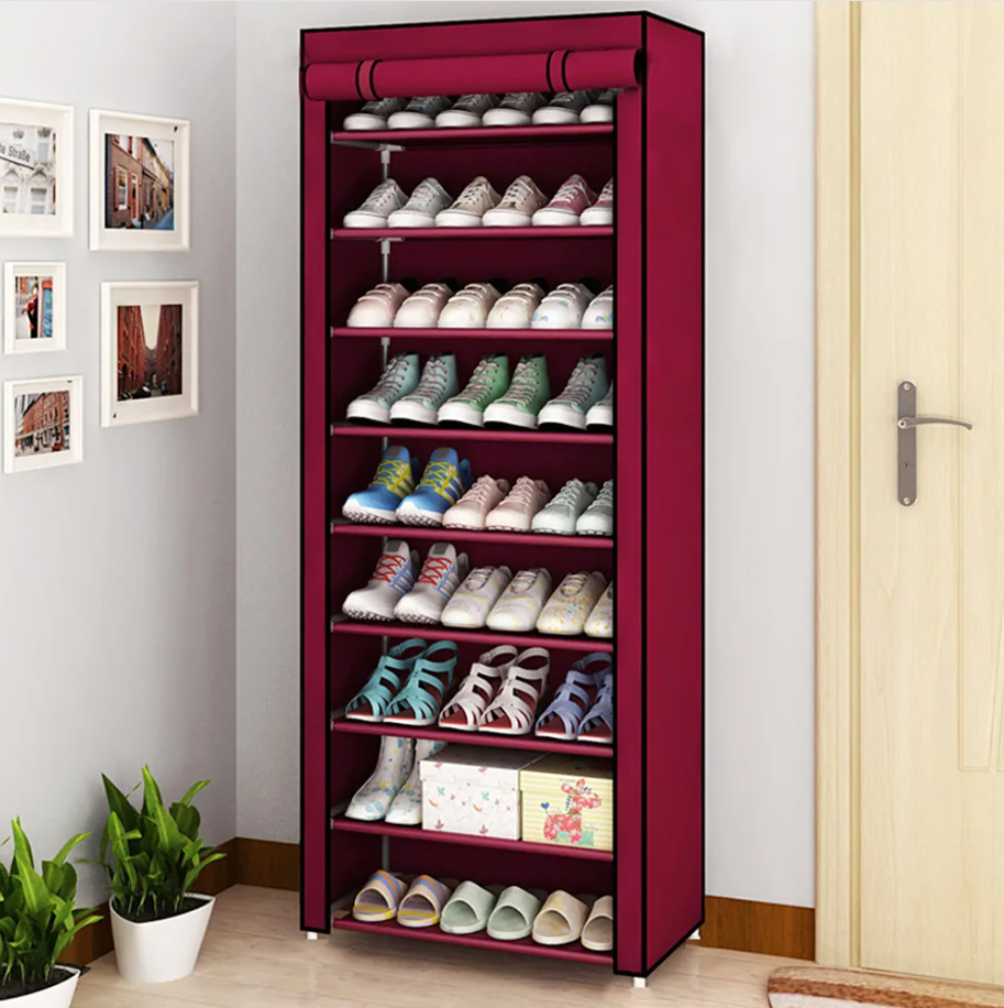 Шкаф складной тканевый для обуви Shoe Cabinet 160х60х30см. / Обувница из 9 полок / Полка для обуви - фото 5 - id-p220973409