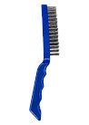 Щётка ручная 4-х рядная, стальная проволока, в пластиковом корпусе, Vertex, синяя, фото 4