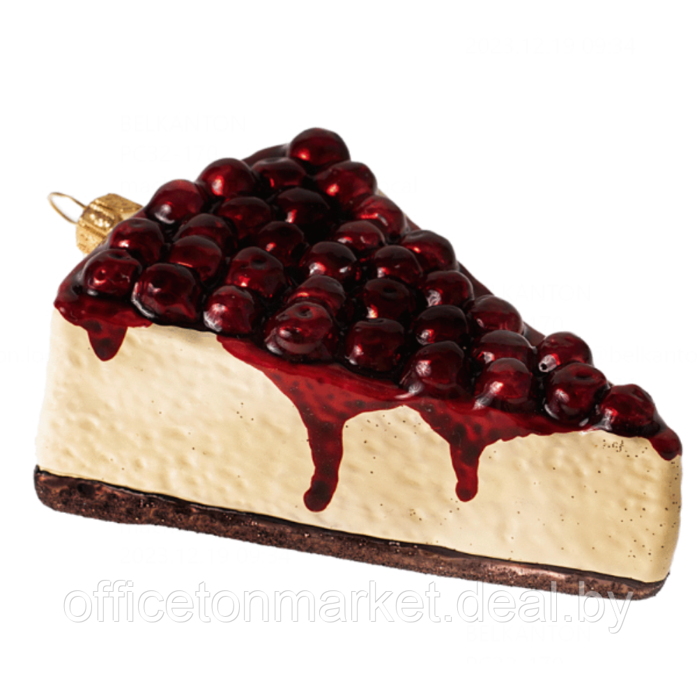 Украшение елочное "Cheesecake Slice", 9 см, стекло, разноцветный - фото 1 - id-p220941019