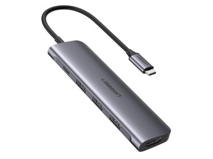 Хаб USB Ugreen 5 в 1 USB Type-C 3xUSB/HDMI 50209 - фото 1 - id-p218962290