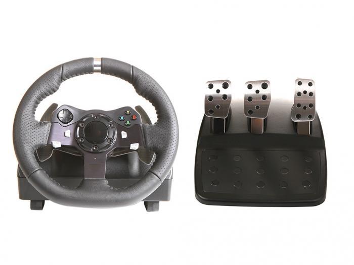 Игровой руль с 3 педалями сцеплением для игр приставок ПК компьютера ноутбука Xbox 900 градусов Logitech G920 - фото 1 - id-p220211372