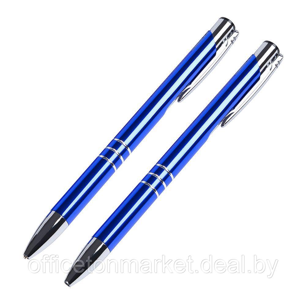 Набор "Claremont": ручка шариковая автоматическая и карандаш автоматический, синий, серебристый - фото 2 - id-p220404359