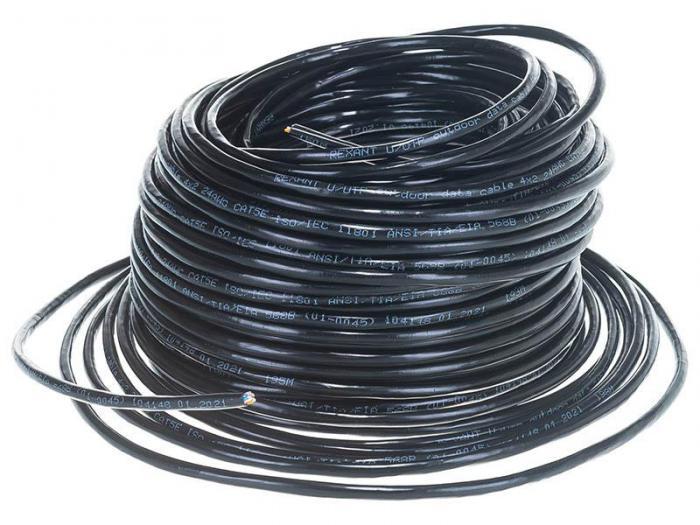 Сетевой кабель Rexant U/UTP 5e 24AWG PE 4PR 50m Black 01-0045-50 - фото 1 - id-p220778135