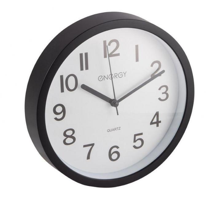 Настенные кварцевые стрелочные интерьерные круглые часы для дома ENERGY ЕС-139 черные - фото 2 - id-p220800069