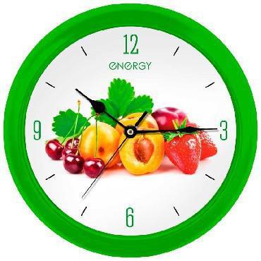 Настенные круглые часы со стрелками кварцевые MP71 интерьерные оригинальные стрелочные фрукты для кухни - фото 1 - id-p220800133