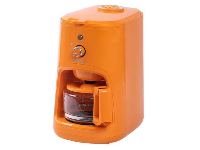 Капельная кофеварка с кофемолкой и автоотключением Oursson CM0400G/OR оранжевая - фото 1 - id-p220957774