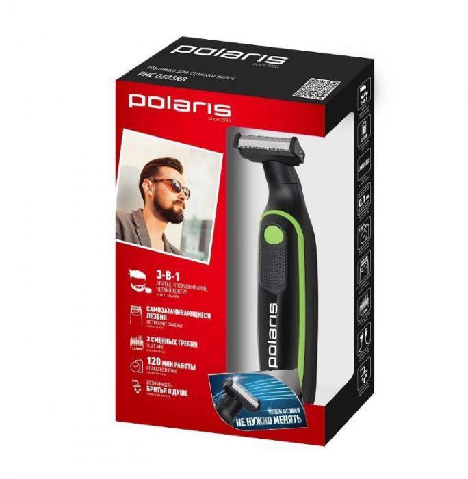 Беспроводная аккумуляторная машинка для стрижки волос POLARIS PHC-0303RB триммер для бритья бороды мужчин - фото 9 - id-p220957786