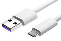Зарядный USB дата-кабель MicroUSB для сверхбыстрой зарядки, 5A, 1 метр, белый