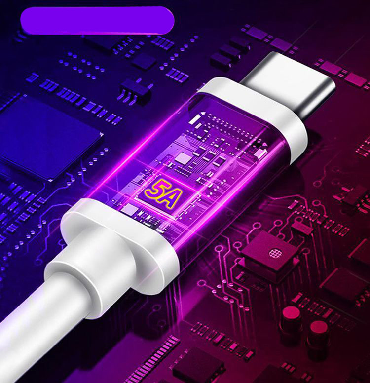 Зарядный USB дата-кабель Type-C для сверхбыстрой зарядки, 5.0A, 1,5 метра, белый - фото 3 - id-p220974641