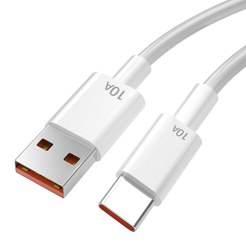 Зарядный USB дата-кабель Type-C для сверхбыстрой зарядки, 10A, 1 метр, белый - фото 1 - id-p220974783