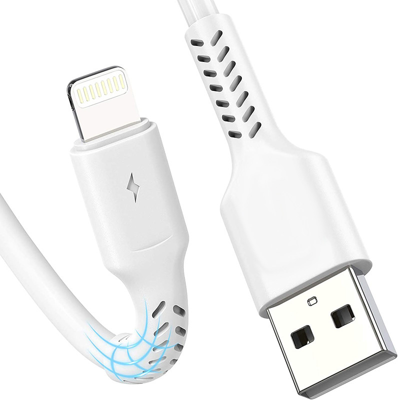 Зарядный USB дата-кабель Lightning для сверхбыстрой зарядки, 5A, 1 метр, белый - фото 1 - id-p220975004