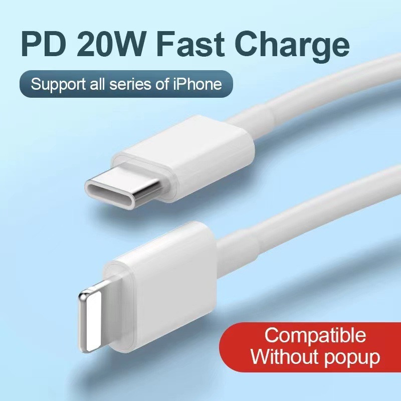 Дата-кабель для сверхбыстрой зарядки Lightning - USB-C PD 20W 5A, 1 метр, белый - фото 3 - id-p220975701