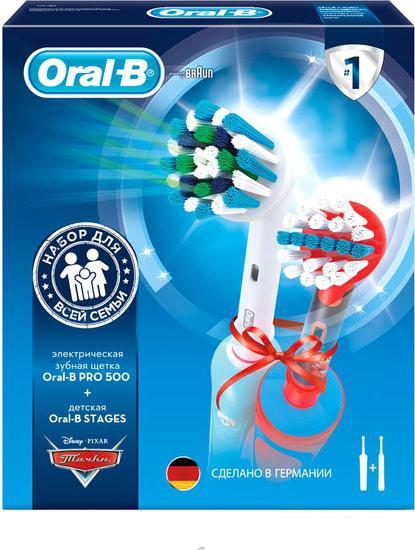 Комплект зубных щеток Oral-B Pro 1 Cross Action и Kids D16.513.1U + D100.410.2K (черный) - фото 4 - id-p220959820