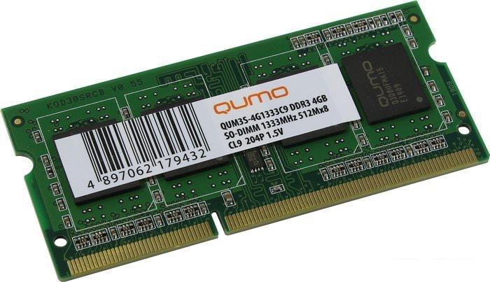 Оперативная память QUMO 4GB DDR3 SODIMM PC3-10600 QUM3S-4G1333С9, фото 2