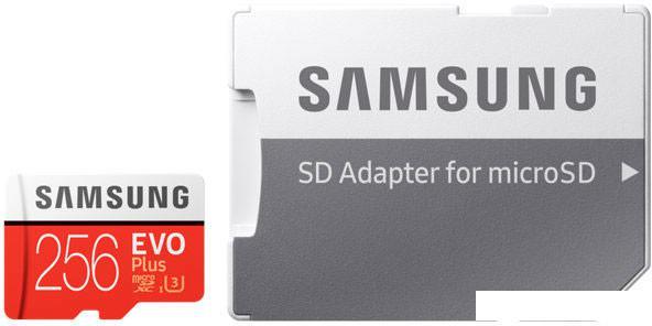 Карта памяти Samsung EVO Plus microSDXC 256GB + адаптер - фото 1 - id-p220932282