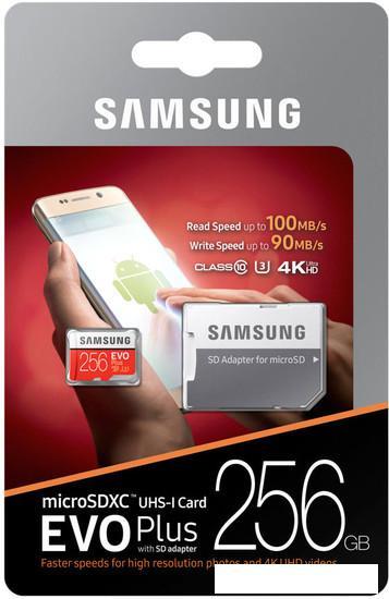Карта памяти Samsung EVO Plus microSDXC 256GB + адаптер - фото 4 - id-p220932282