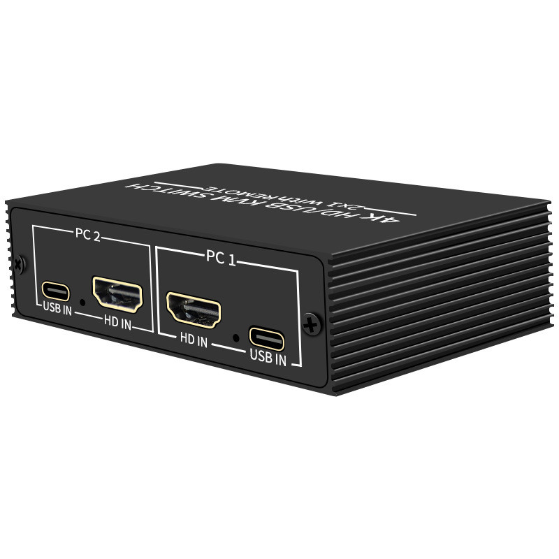 Адаптер - 2-х портовый KVM-переключатель HDMI 4K USB2.0/USB-C, черный - фото 2 - id-p220975785