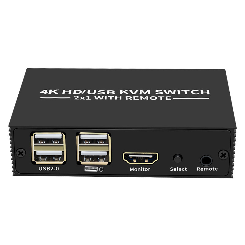 Адаптер - 2-х портовый KVM-переключатель HDMI 4K USB2.0/USB-C, черный - фото 3 - id-p220975785