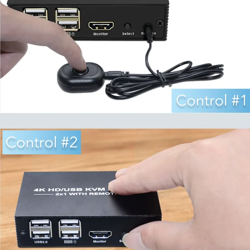 Адаптер - 2-х портовый KVM-переключатель HDMI 4K USB2.0/USB-C, черный - фото 5 - id-p220975789