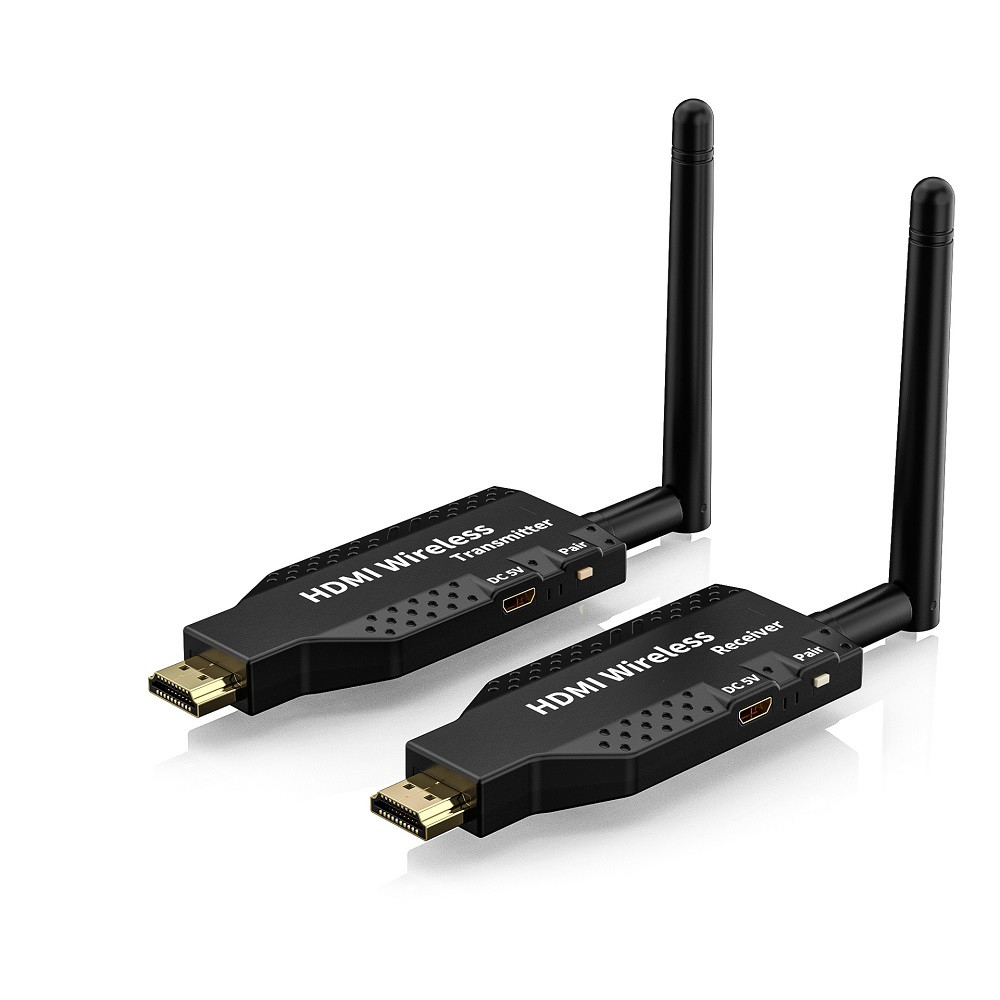 Удлинитель сигнала HDMI по Wi-Fi до 50 метров, активный, FullHD 1080p, комплект, черный - фото 2 - id-p220975806