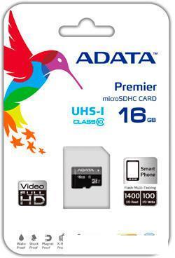 Карта памяти A-Data Premier microSDHC UHS-I U1 (10 Class) 16 Gb (AUSDH16GUICL10-RA1), фото 2