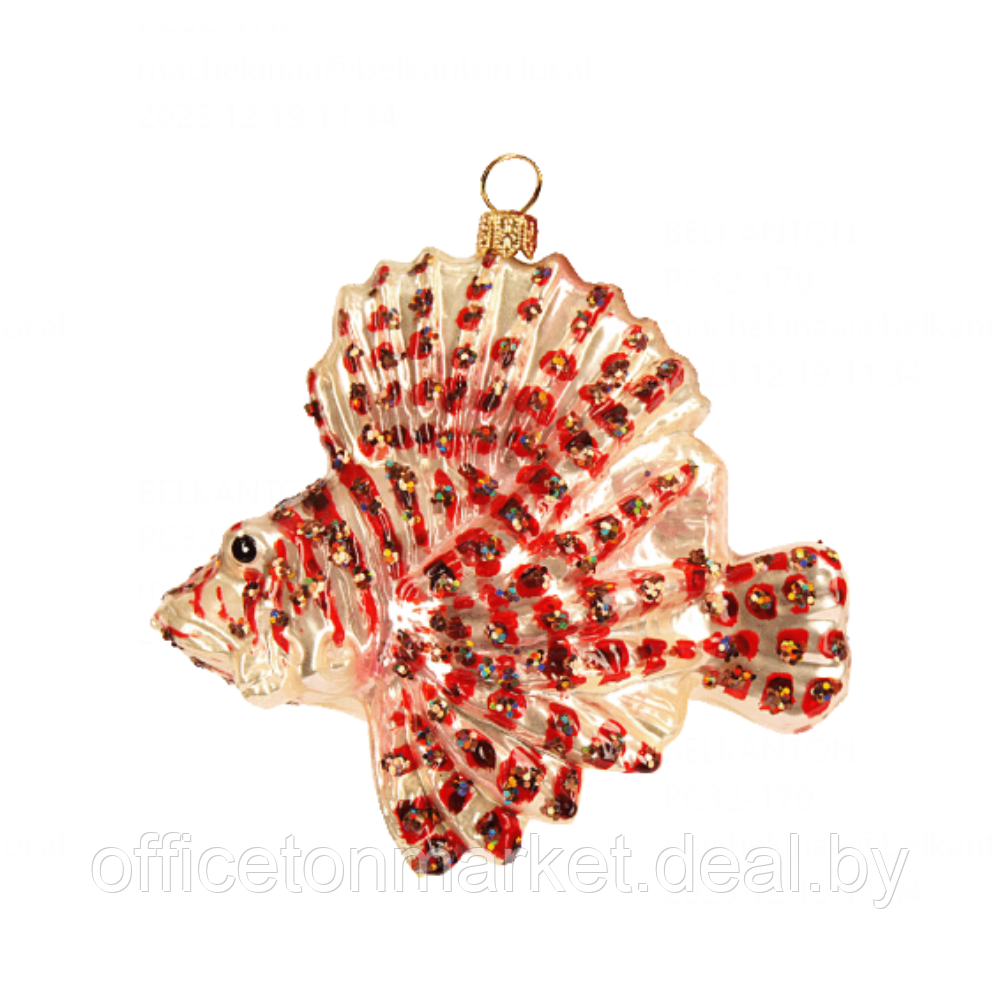 Украшение елочное "Lionfish", 10 см, стекло, разноцветный - фото 1 - id-p220946568