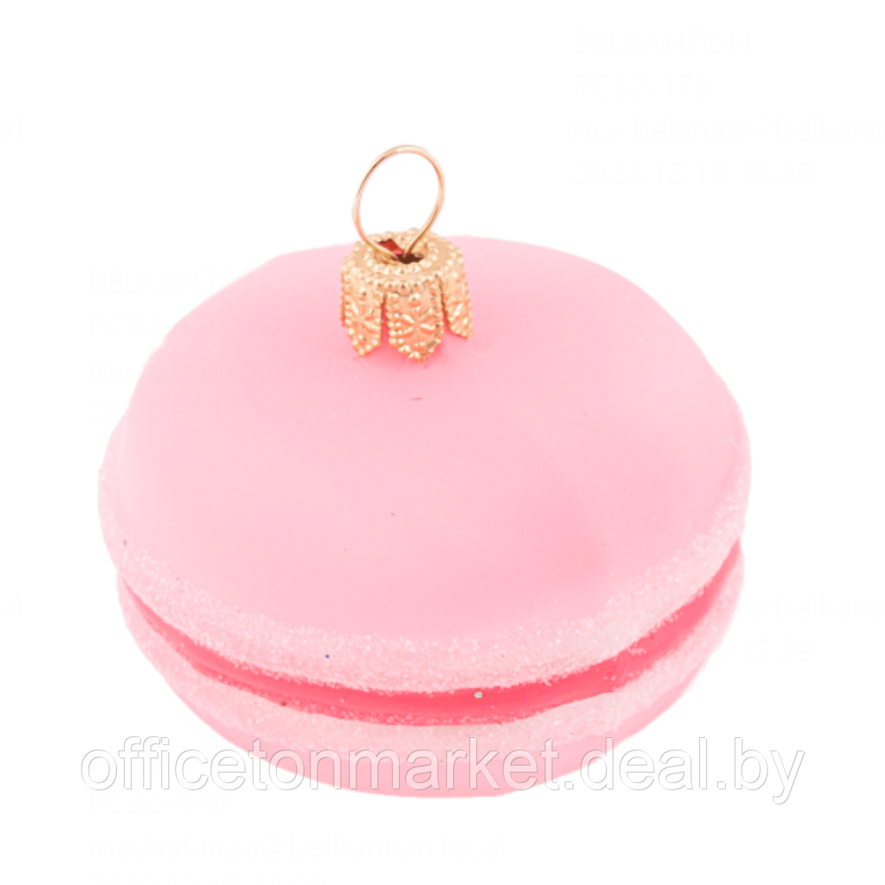 Украшение елочное "Macarons", 5 см, стекло, розовый - фото 1 - id-p220916943