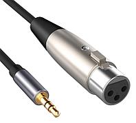 Кабель jack 3.5mm - XLR для микрофона, XLR мама, 1.5 метра, черный