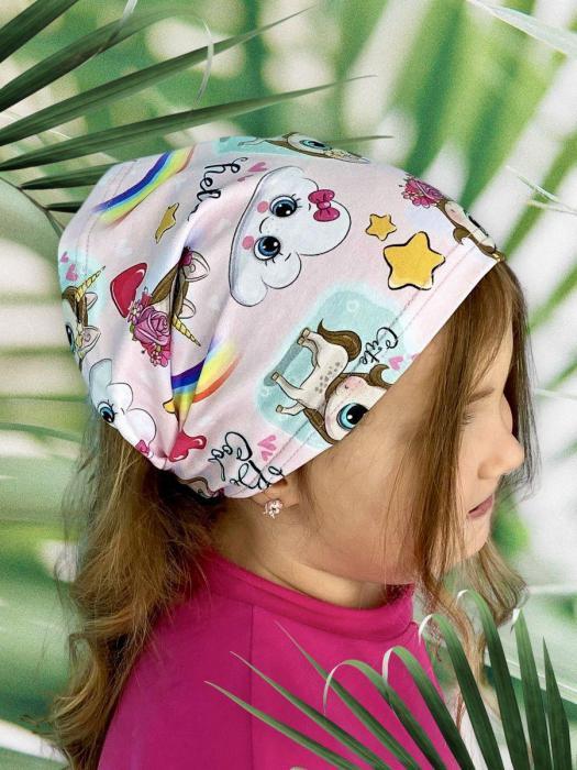 Косынка для девочки летняя Бандана детская Повязка на голову малышей розовая - фото 4 - id-p220922924