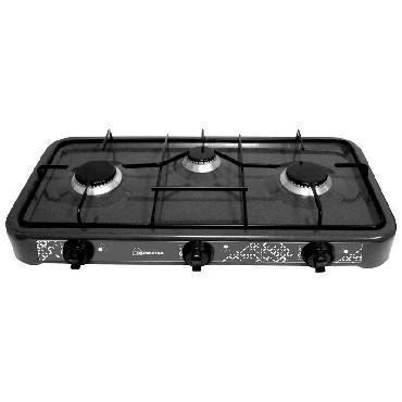 Плита газовая настольная HOMESTAR HS-1203 черная кухонная мини плитка без духовки для дачи - фото 1 - id-p220923523