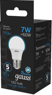 Упаковка ламп LED GAUSS E27, груша, 7Вт, 102502307, 10 шт. - фото 4 - id-p220449972