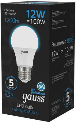 Упаковка ламп LED GAUSS E27, груша, 12Вт, 102502312, 10 шт. - фото 3 - id-p220449975