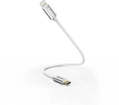 Кабель HAMA Lightning (m) - USB Type-C (m), 0.2м, MFI, в оплетке, 3A, белый [00187209] - фото 1 - id-p220589554