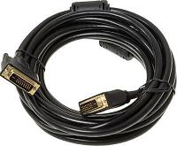 Кабель DVI DVI-D Dual Link (m) - DVI-D Dual Link (m), ферритовый фильтр , 5м, черный